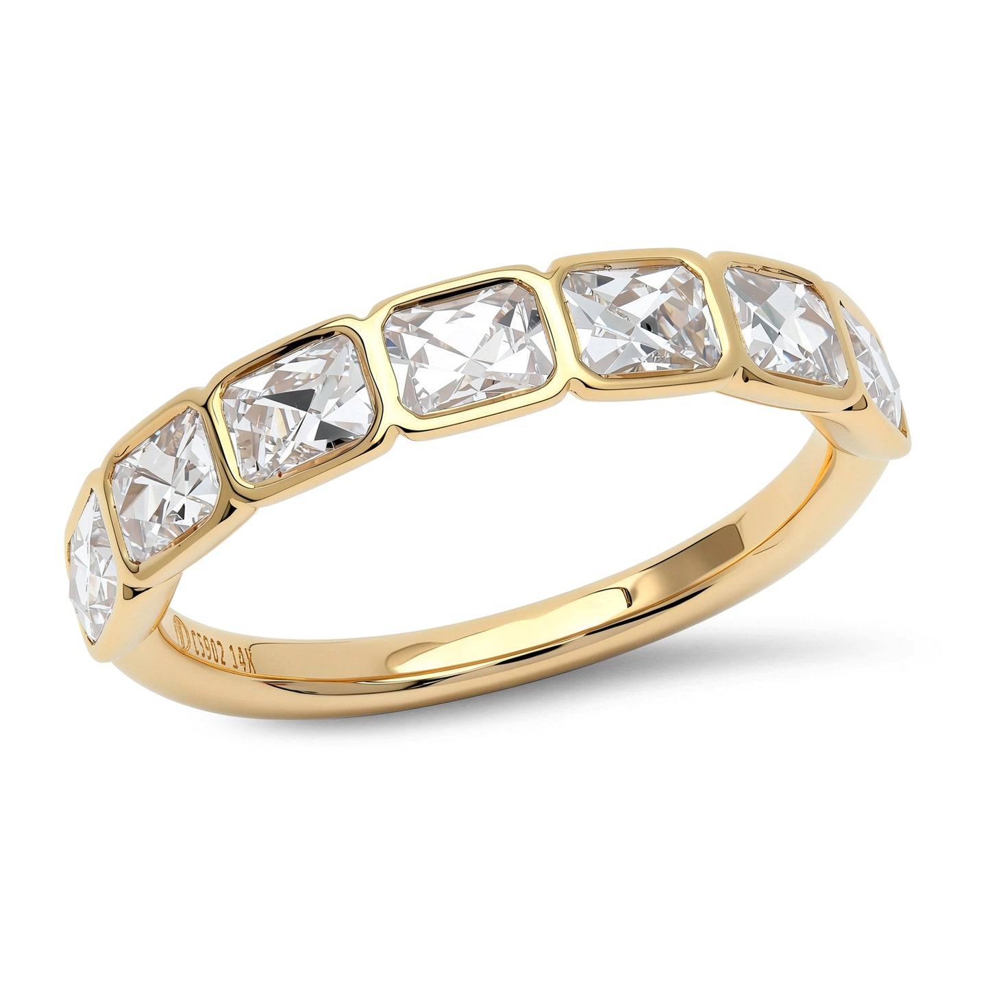Bezel-Set Diamond Stackable Ring in Yellow Gold