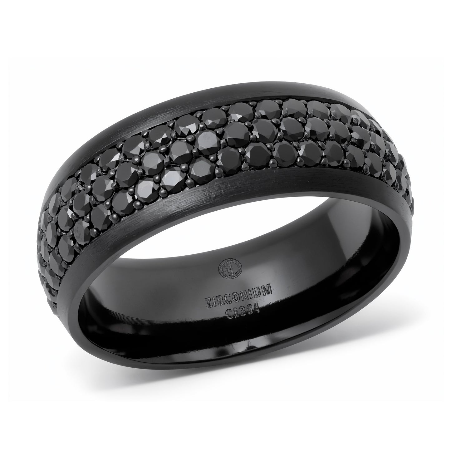 Three-Row Fancy Black Diamond Band Ring