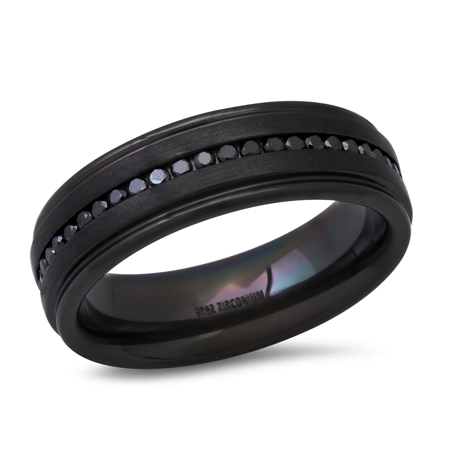 Fancy Black Diamond Eternity Ring in Black zirconium