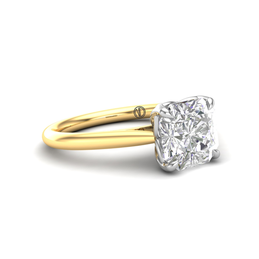 Asscher Cut Diamond Solitaire Ring in Yellow Gold