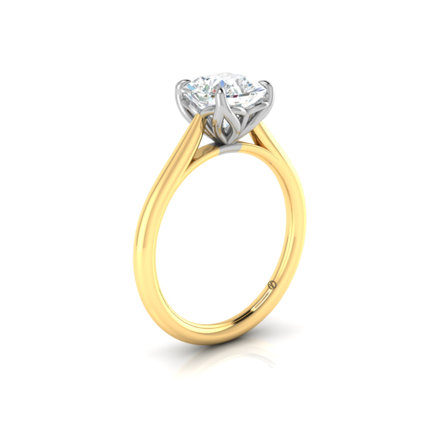 Asscher Cut Diamond Solitaire Ring in Yellow Gold
