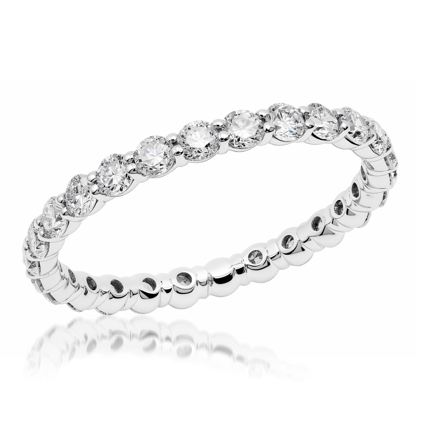 Round Diamond Eternity Ring in White Gold
