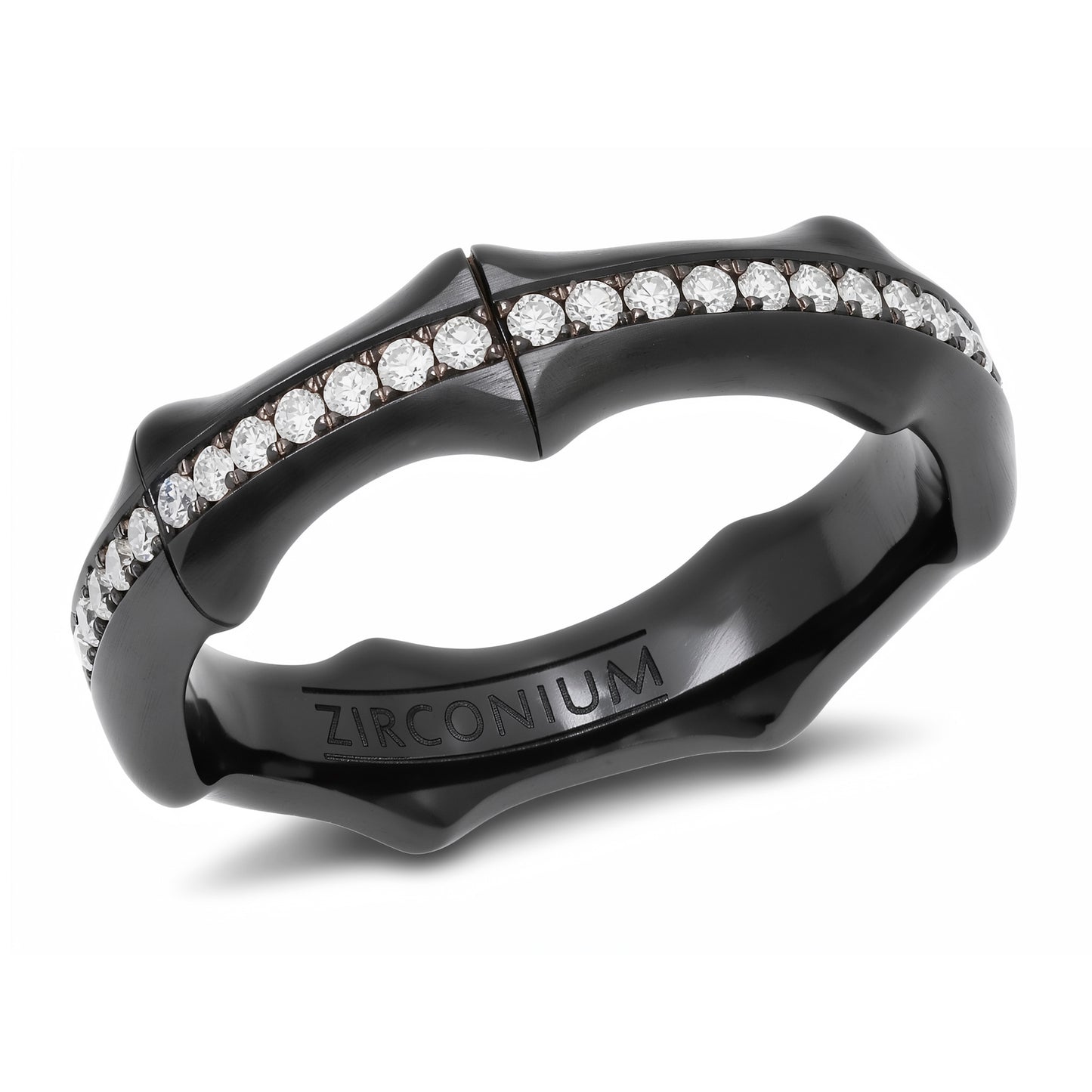 Black Non-Metal Diamond Accent Band Ring
