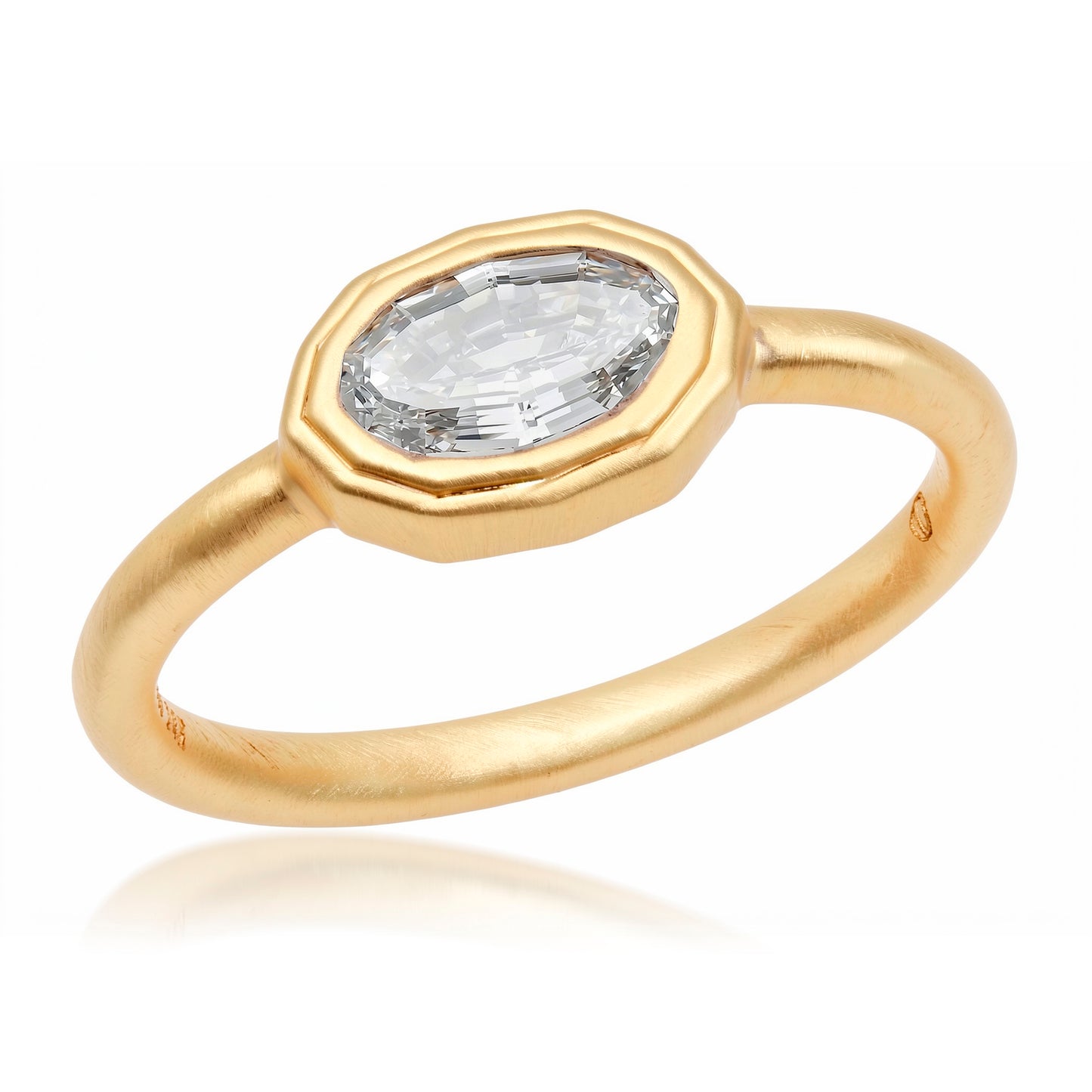 Bezel Set Diamond Solitaire Ring in Yellow Gold