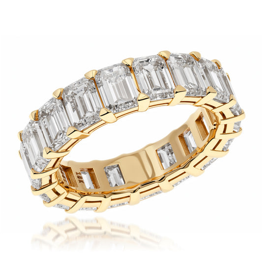 Emerald-Cut Diamond Eternity Ring in Yellow Gold