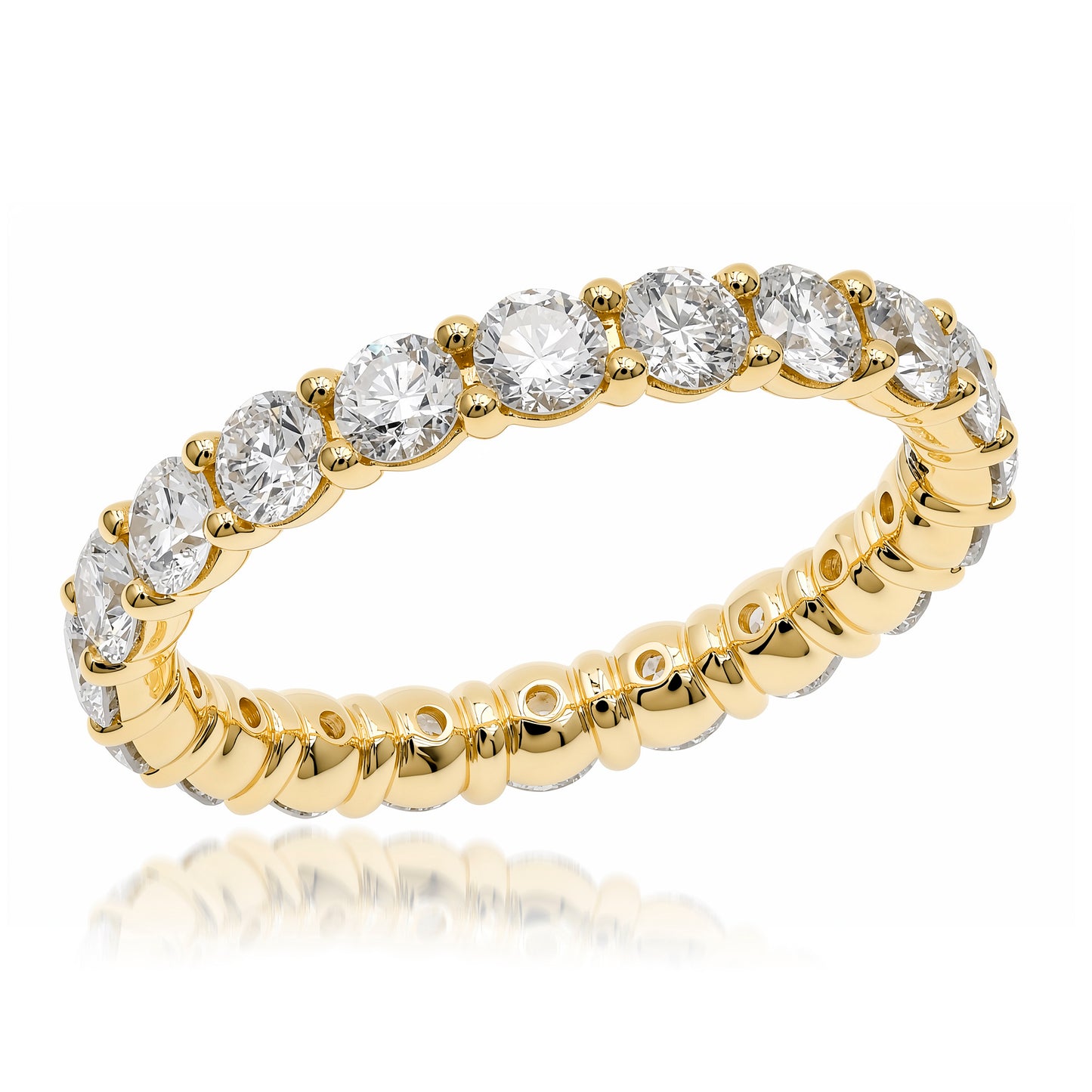 Yellow Gold Round Diamond Eternity Ring