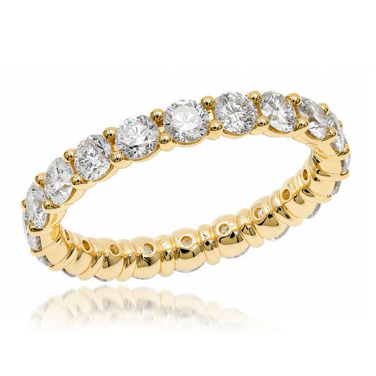 Yellow Gold Round Diamond Eternity Ring