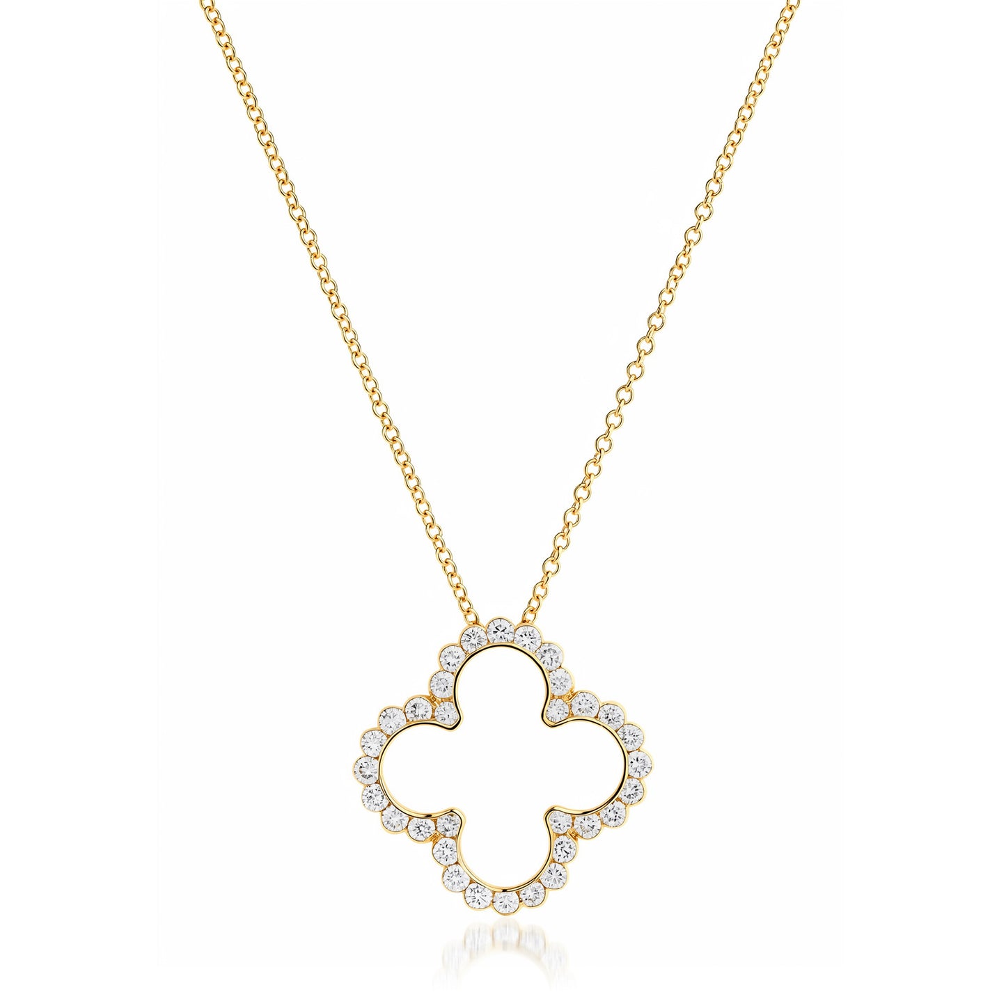 Diamond Microbezel Pendant Necklace in Yellow Gold
