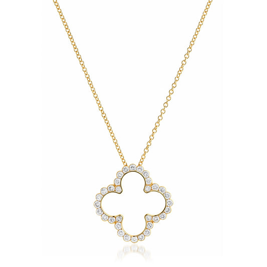 Diamond Microbezel Pendant Necklace in Yellow Gold