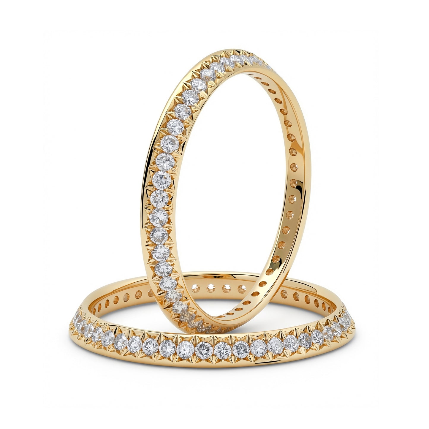 Knife-Edge Diamond Eternity Ring in Yellow Gold