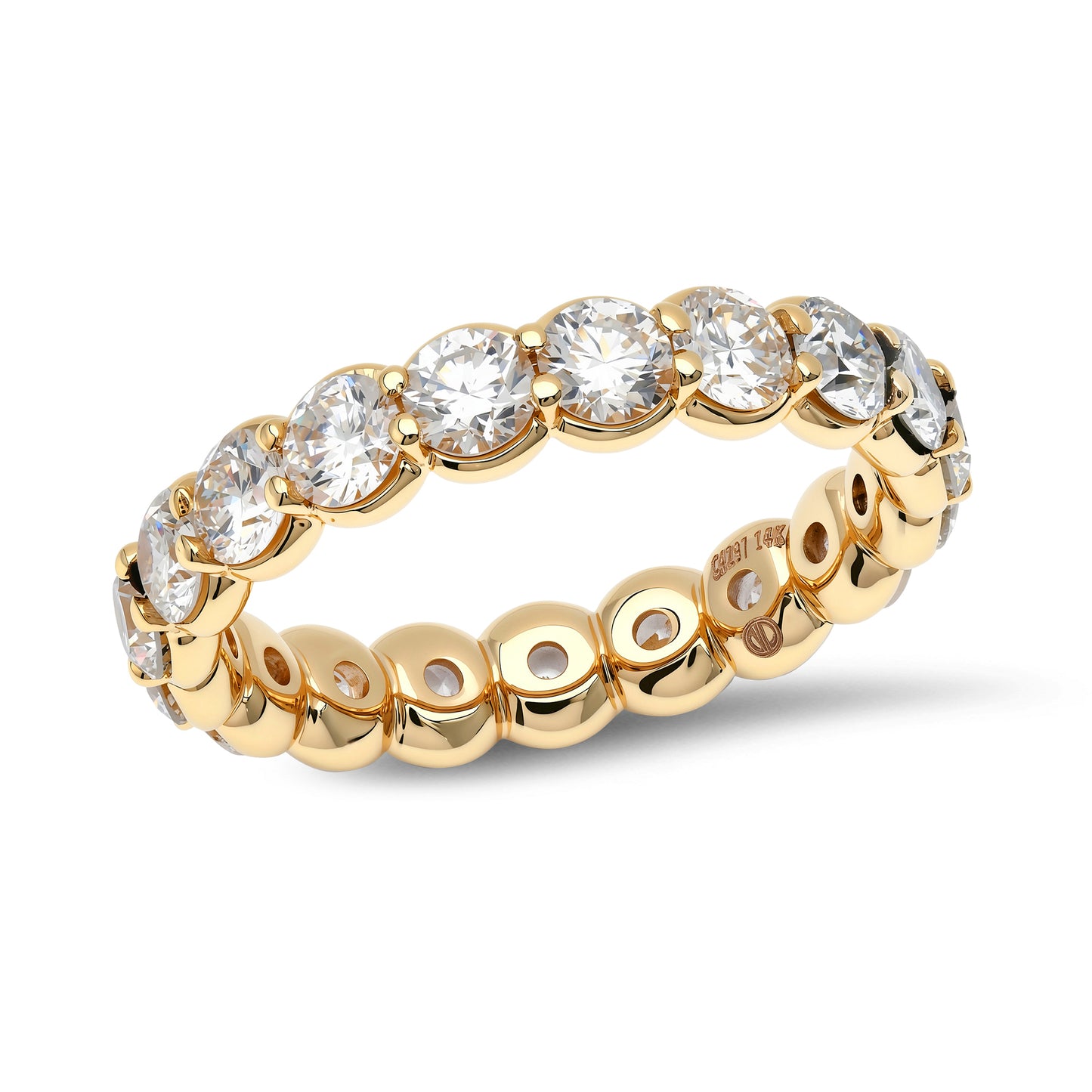 Round Diamond Eternity Ring in Yellow Gold