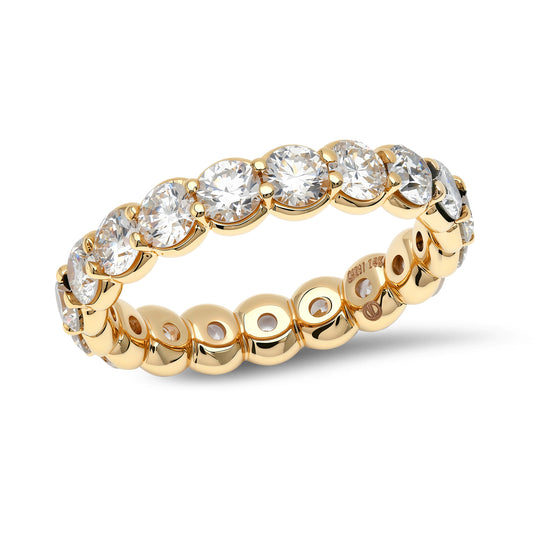 Round Diamond Eternity Ring in Yellow Gold