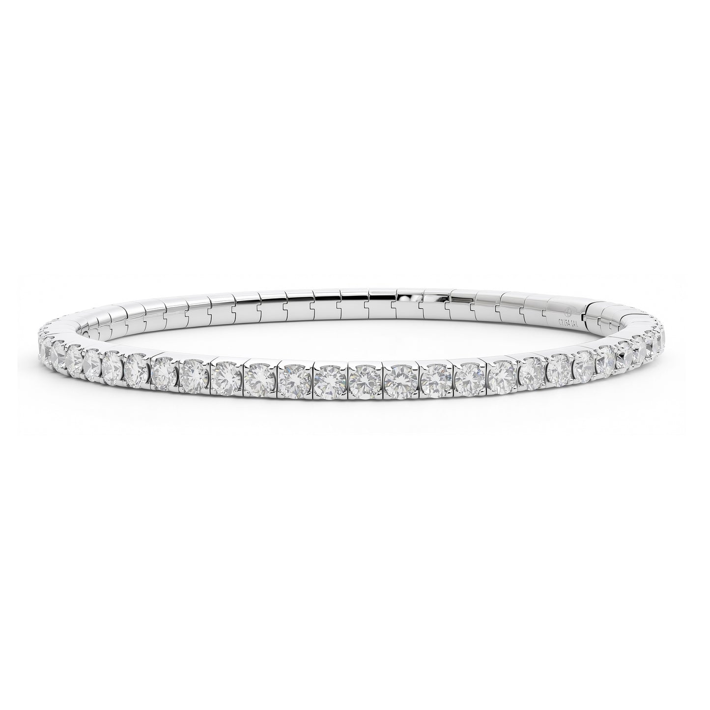 Classic Round Diamond Tennis Bracelet in White Gold
