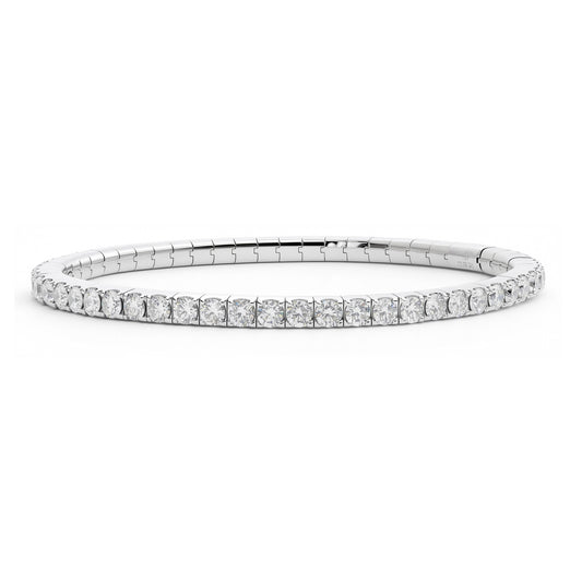 Classic Round Diamond Tennis Bracelet in White Gold