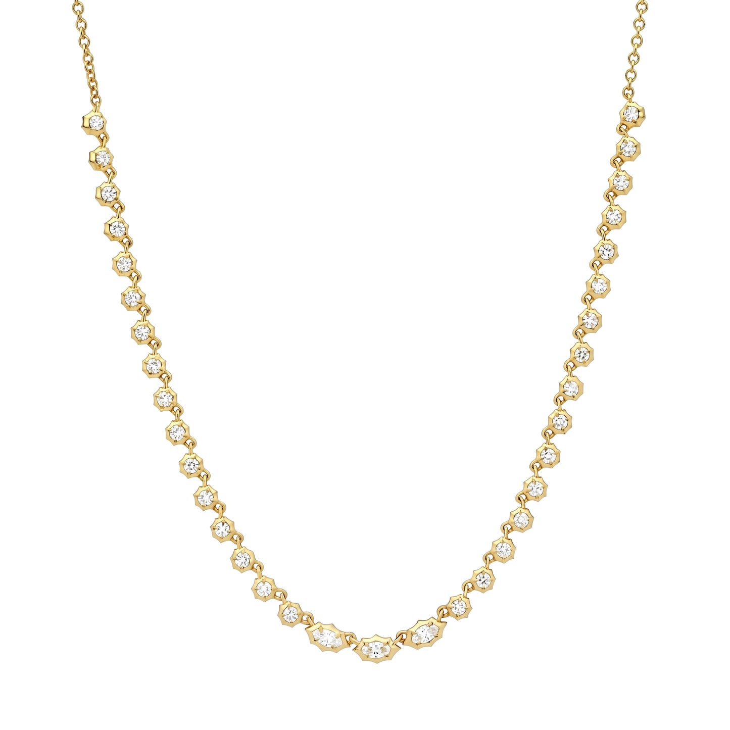 Graduated Diamond Necklace in Yellow Gold