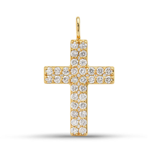 Yellow Gold Diamond Cross Pendant