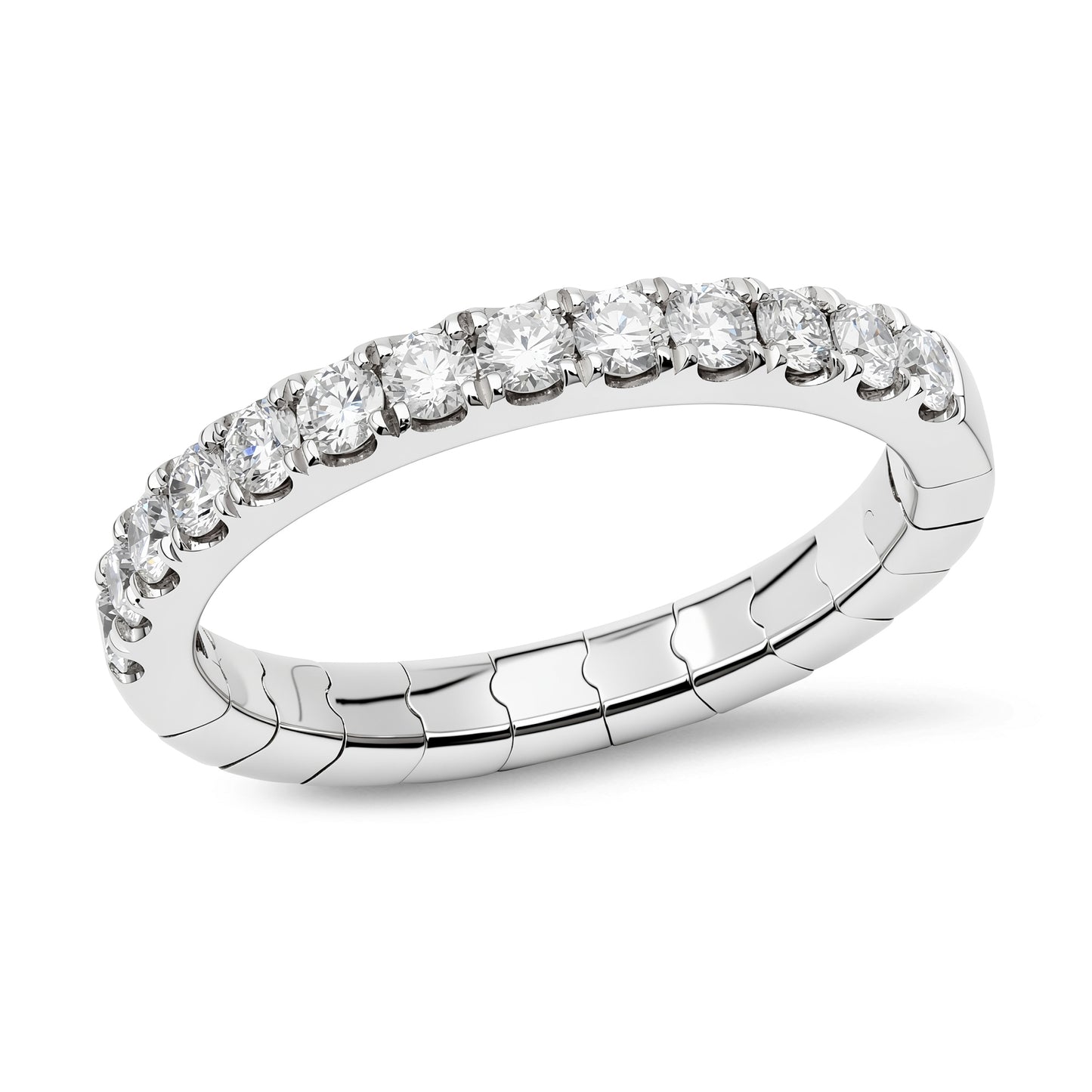 Segmented White Gold Diamond Eternity Ring