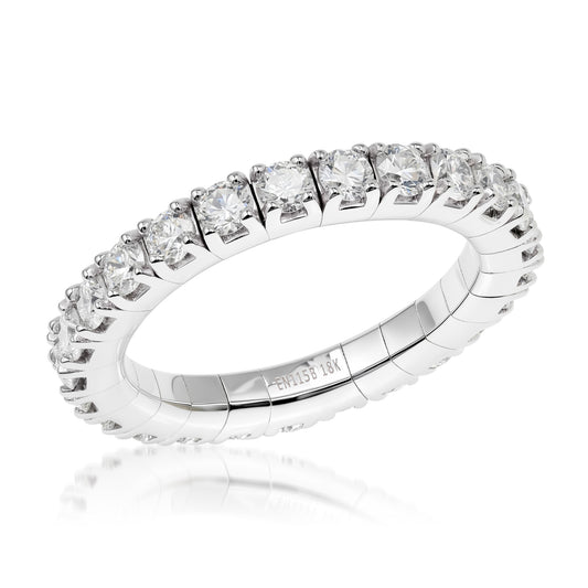 Round Diamond True Comfort Eternity Ring in White Gold